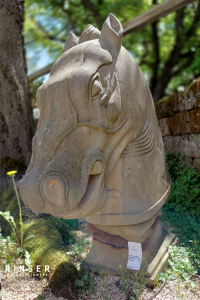 Pferdekopf Skulptur Stein Sandstein Bilhauerarbeit Steinmetz